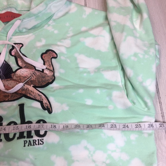 Vie Riche Mens París Hoodie Angel Rose Embroidery  Kangaroo Pocket Green 2XL - Picture 10 of 13